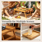 Fibogollo 2 Pack Bamboo Bed Tray Table - Image 5