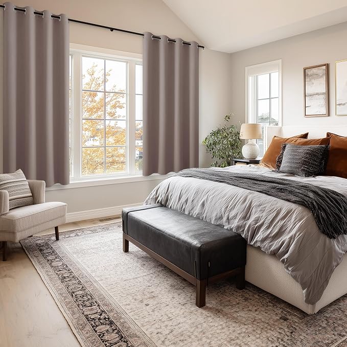 Blackout Curtains for Bedroom, 52 x 54 Inches Long, 2 Panels | Thermal - Image 6