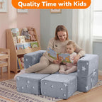 MeMoreCool Modular Kids Play Couch Sofa – Glow-in-the-Dark Star Design - Image 7