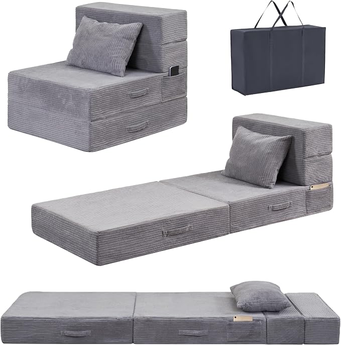 Folding Sofa Bed, 4 in 1 Convertible Sleeper Chair - Image 3
