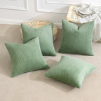 MIULEE Soft Corduroy Decorative Throw Pillow Covers Sage Green 18x18 | Set of 4 - Image 4