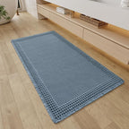 RESARE Waffle Bathroom Runner Rugs, Non Slip Boho Bath Mat 24"x48" Blue | Long by Resare