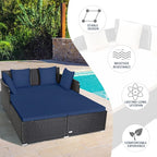 Tangkula Outdoor Rattan Daybed, Sunbed Wicker Furniture w/Spacious Seat - Image 7