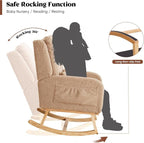 HCHAIRH Rocking Chair Nursery, Boucle Nursing Rocking Chairs, Upholstered - Image 3