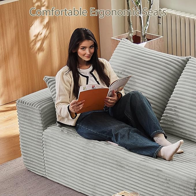 167.7" Sectional Cloud Couch for Living Room, Modular Floor Deep-Seat Sofa - Image 4