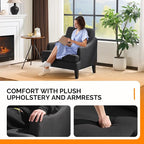 VINGLI Linen Fabric Accent Chairs Set of 2, Comfy Sofa Chair Living Room - Image 3