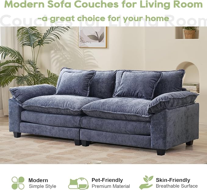 Oprisen 86" Modular Sectional Sofa, Comfy Cloud Couch Sectional Sofa, Chenille - Image 7