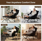 Welnow Lazy Chair with Ottoman, Modern Accent Chair with Armrests and a Side - Image 6