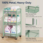 YASONIC 3 Tier Rolling Cart – Metal Utility Storage Carts - Image 2