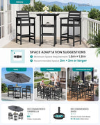 SERWALL Balcony Adirondack Chairs and Table 3 Pieces Set, Oversize Adirondack - Image 6