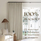 Burlywood Birch 100% Blackout Pinch Pleated Linen Curtains 86 Inches Long | - Image 5
