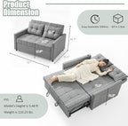 GOSUHI 52" Sleeper Sofa with Pull-Out Bed, 3-in-1 Convertible Sofa Bed - Image 2