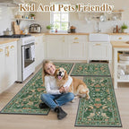 HEBE Boho Kitchen Rugs Set of 3, Non Slip Washable Kitchen Mats - Image 8