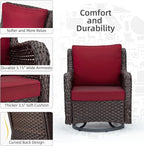 Towallmark Outdoor Swivel Wicker Glider Patio Chairs - Image 4