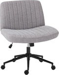 OLIXIS Criss Cross Chair with Wheels Wide Cross Legged Office Desk Vanity Chair by OLIXIS