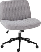 OLIXIS Criss Cross Chair with Wheels Wide Cross Legged Office Desk Vanity Chair by OLIXIS