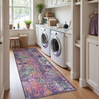 RELEANY Washable Runner 2'x6' Abstract Area Rug - Image 3