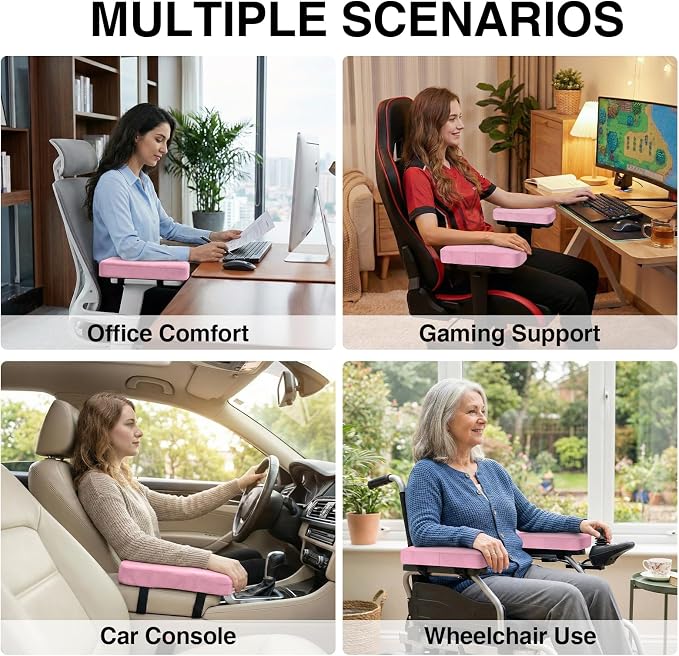 Smiry Ergonomic Office Chair Armrest Pads, Memory Foam Arm Rest Covers - Image 7