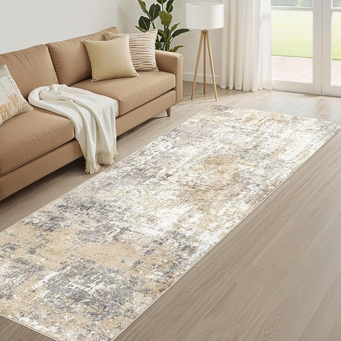 LOONGRUG Runner Rug 3x8 Washable Non-Slip Kitchen Neutral Modern Rug | Abstract - Image 8