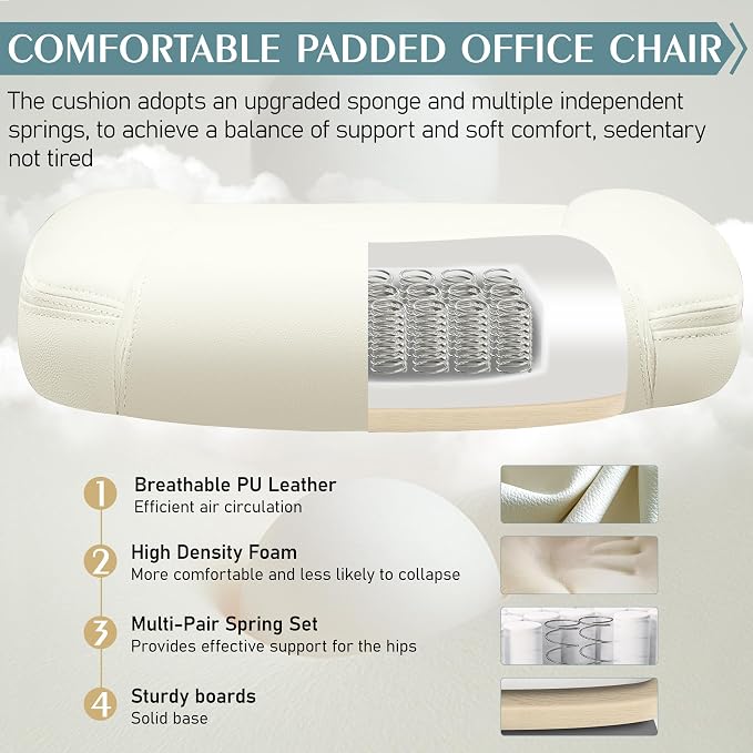 Leather Office Chair, PU Home Computer Desk Chairs - Image 5