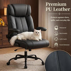 Office Chair, Leather Ergonomic Computer Desk Chair - Image 7
