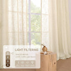 Beige Linen Curtains 84 Inches Long - Image 4