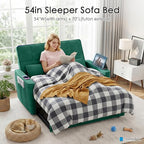 54'' Sleeper Sofa Bed, Convertible Pull Out Couch Futon - Image 3