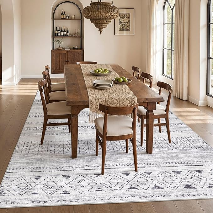 cotiled Boho 7x9 Area Rug for Living Room: Large Moroccan Washable Rug | Solve - Image 7