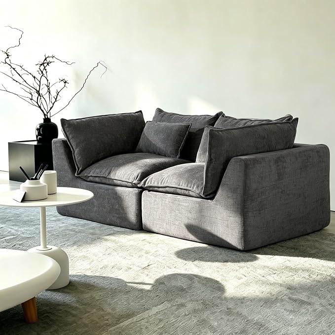Boneless Loveseat Couch Sectional Cloud Couch Oversized Modular Sectional Sofa by Fachmaih