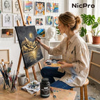 Nicpro Metallic Black Acrylic Paint, 8.45oz/250ml Large Pearlescent Acrylic - Image 3