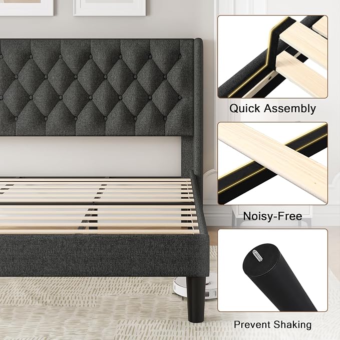 Einhomn King Size Platform Bed Frame - Image 6
