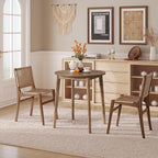 HOOBRO Bamboo Dining Table, Round Dining Table - Image 5