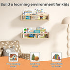 upsimples 2 Pack Nursery Book Shelves, 15.7 Inch Floating Bookshelves - Image 3