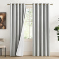 NICETOWN Grey Full Shade Linen Curtain Panels 84" Long, Pair of Energy Smart & by NICETOWN