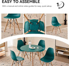 5-Piece Round Dining Table Set, Small 35.5" Kitchen Table Chairs Set of 4 Space - Image 7