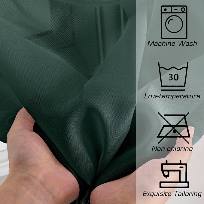 Green Sheer Curtain 96 Inches Long 2 Panels Set - Image 5