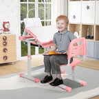 Rengue Kids Desk and Chair Set, Height Adjustable Children School Functional - Image 2