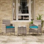 3-Piece Outdoor Furniture Set, PE Rattan Wicker Chairs - Image 7