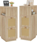 YMYNY Rattan Nightstands Set of 2, Boho Bedside Table by High-qualityhomefurnishing