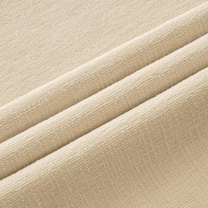 MIULEE Beige Chenille Couch Lumbar Throw Pillow Covers, 12x20 | Set of 2 - Image 2