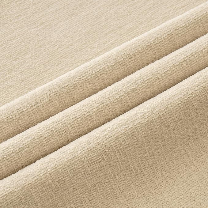 MIULEE Beige Chenille Couch Throw Pillow Covers, 20x20 | Set of 2, Soft Neutral - Image 2