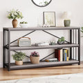 LVB Long Console Table with Storage, Farmhouse Rustic Skinny Entryway Table by LVB