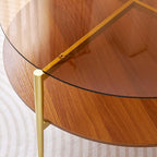 LumFurn Extra Large Round Coffee Table, Mid-Century Modern Design, D34 x H17 in - Image 6