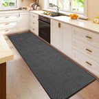 Kitchen Runner Rug Mat Non Slip Hallway Runner Washable Black 2x6 ft | Boho by YDKGL