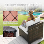 CHABATREE 7pcs Outdoor Patio Furniture Sets, Rattan Conversation Sectional Set - Image 5
