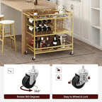 MAHANCRIS Bar Cart for Home, 3-Tier Serving Cart - Image 7