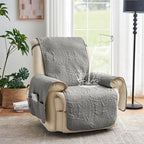 Gray Recliner Chair Covers, Quilted Décor Water-Repellent Medium Lazy Boy Chair - Image 2