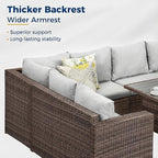Wisteria Lane 7 Piece Patio Furniture Set, Wicker Patio Sectional - Image 4
