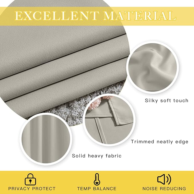 NICETOWN Blackout Patio Curtains 100 x 144 Inches Long - Image 3