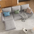 EASE MOOSE Large Seat Velvet L-Shaped Sofa, Soft 4 Seat Couch - Image 4